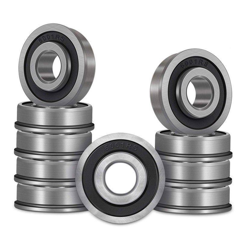 Sunluway ID 1/2" x OD 1-1/8" Flanged Ball Bearings 10PCs for Lawn Mower, Wheelbarrows, Carts & Hand Trucks Wheel Hub, Alternative to MTD,12118 ＆ Rotary 324 Etc. Double Seal Deep Groove Ball Bearings - Image 1