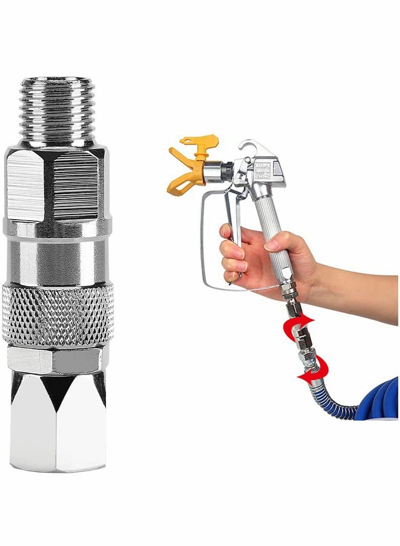 KASTWAVE Sprayer Swivel Joint, 1/4 Inch Stainless Steel Airless High Pressure Spray Gun Hose Swivel Connector Accessories, High Pressure Painting Supplies, Swivel Fittings for Paint Sprayers and Hose - Image 1