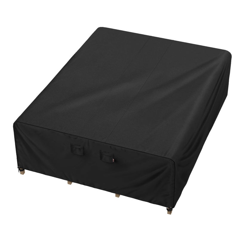 أغطية مجموعة أثاث الفناء الخارجي iBirdie 128 × 84 بوصة مقاومة للماء والطقس غطاء مستطيل ثقيل 600D لطاولة الطعام والكراسي الخارجية تناسب 127 × 83 126 × 82