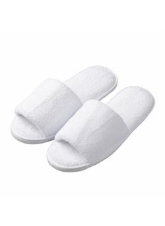 KHC-KHF Spa Slipper 5 Pairs Of White Velvet Open Toe Slippers With Travel Bags Slippers Unisex For Guest Women Men For Spa Party Guest Hotel Travel Washable  - Image 1
