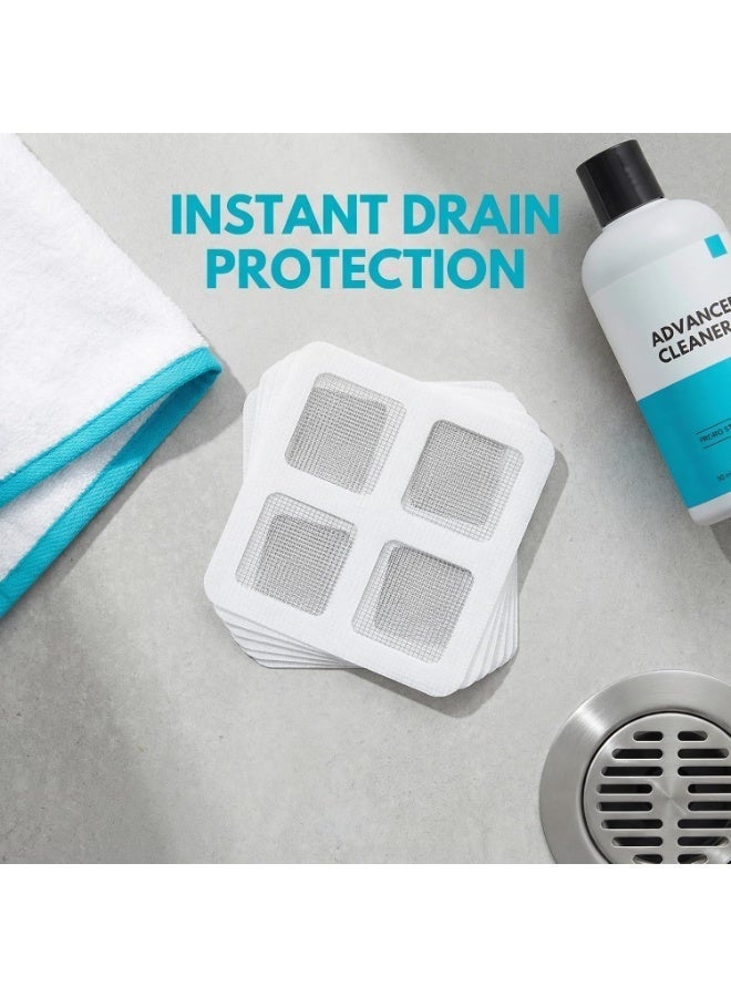 Hugifts 30 Pcs Disposable Shower Drain Hair Catcher Stickers, Self‑Adhesive Fiberglass Mesh Drain Sticker, Trap Hair & Pet Debris for Shower Bathtub Sink Washing Machine Drain - Image 4