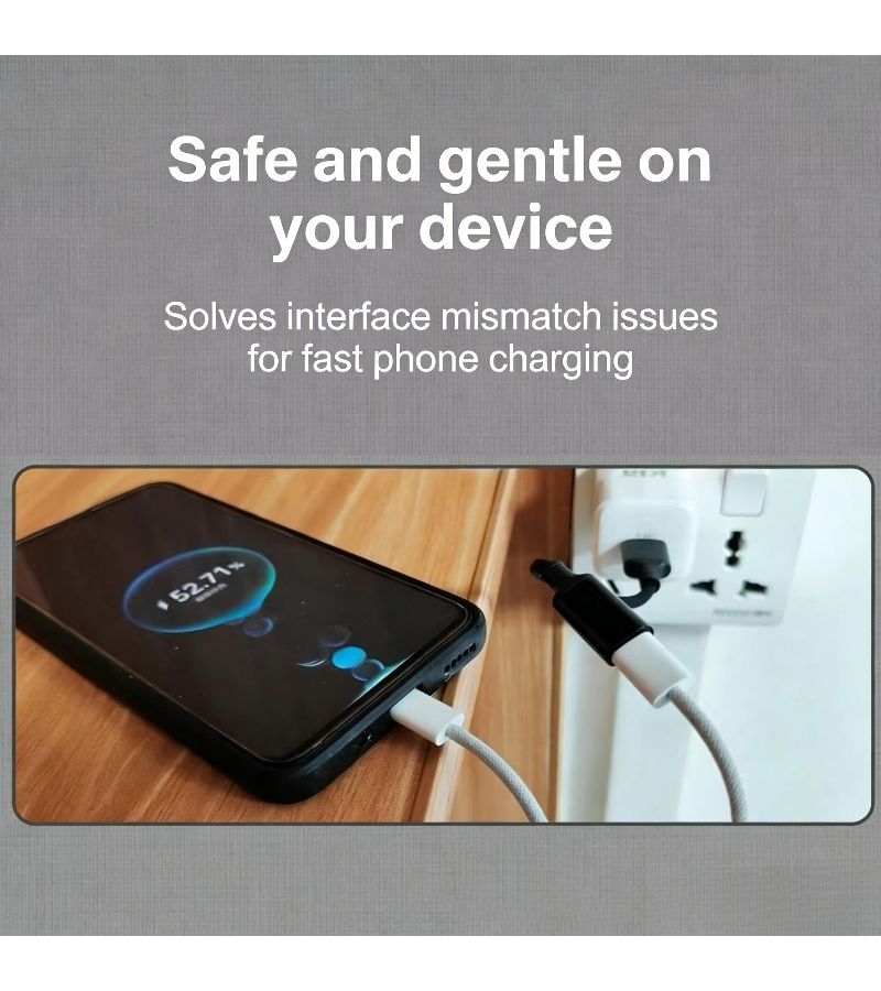 Black USB to Type C Adapter with PD Fast Charging Data and Audio Support - Image 3