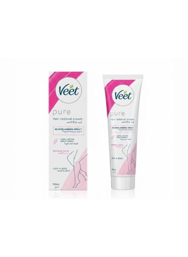 Veet Pure Hair Removal Cream for Normal Skin – Legs & Body – 100 Ml - Image 1