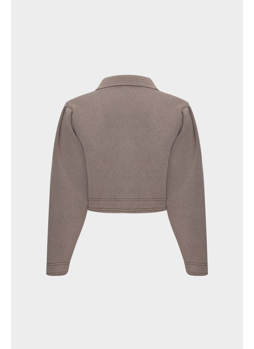 Açelya Okcu Azalea Okcu Premium Snap Closure Steel Knit Women's Knitwear Cardigan  - Image 2