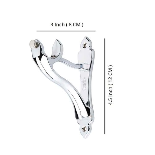 Ferio Heavy Curtain Bracket and Holder for Door and Window Acceessories for Home Décor 1 Inch Rod Chrome Finish Set of 2 - Image 3