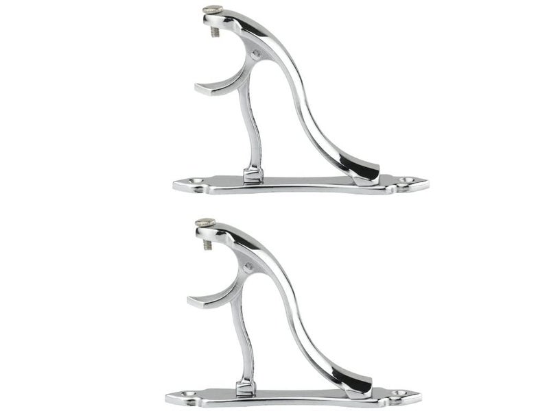 Ferio Heavy Curtain Bracket and Holder for Door and Window Acceessories for Home Décor 1 Inch Rod Chrome Finish Set of 2 - Image 2