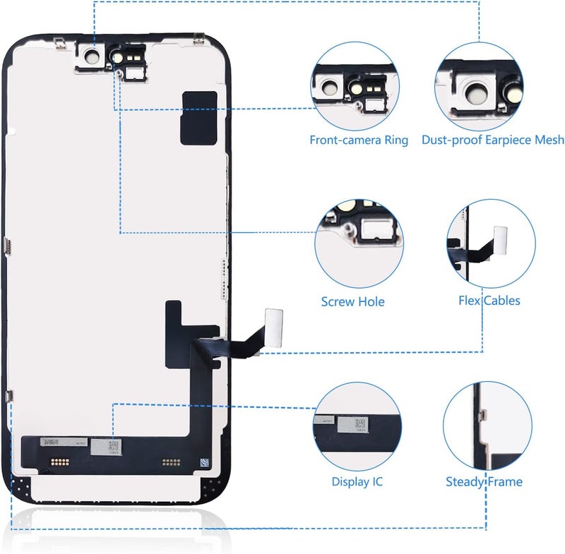 Diykitpl for iPhone 15 Screen Replacement 6.1 inch Full HD, 3D Touch LCD Screen Display Digitizer Assembly with Repair kit, Compatible for Model A2846, A3089, A3092, A3090 - Image 2