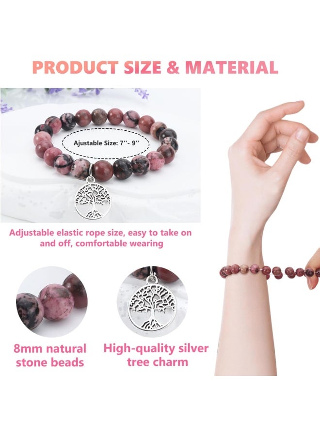 Women Bracelet Gifts, Natural Stone And Tree of Life, Gifts for Mom Bonus Mom New Mom Aunt Grandma Nana Gigi Mimi Wife Retirement, Birthday Christmas Thanksgiving Mother's Day Retirement Gifts - Image 3
