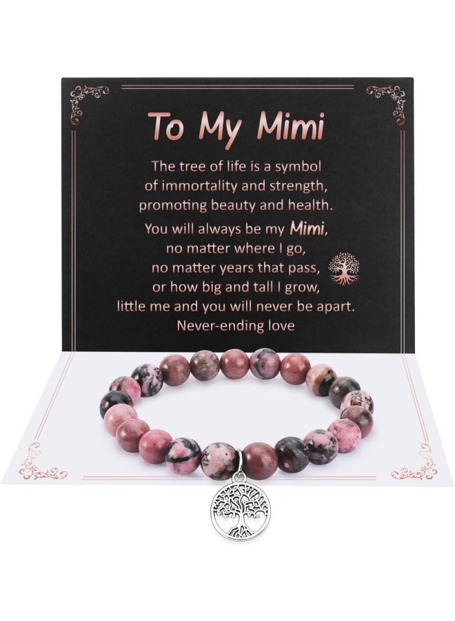 Women Bracelet Gifts, Natural Stone And Tree of Life, Gifts for Mom Bonus Mom New Mom Aunt Grandma Nana Gigi Mimi Wife Retirement, Birthday Christmas Thanksgiving Mother's Day Retirement Gifts - Image 1