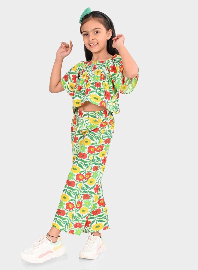 Bonkids Girl's Multicolour 100% Cotton Printed Regular Fit Clothing Set - Image 2