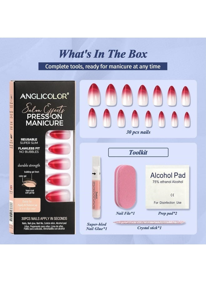 Anglicolor 30 Pieces Press On Nails, Seamless and Removable Nail Stickers, French Pastel Press On Nails, Reusable False Nails, Fack Nails, 15 Sizes - A107 - Image 5