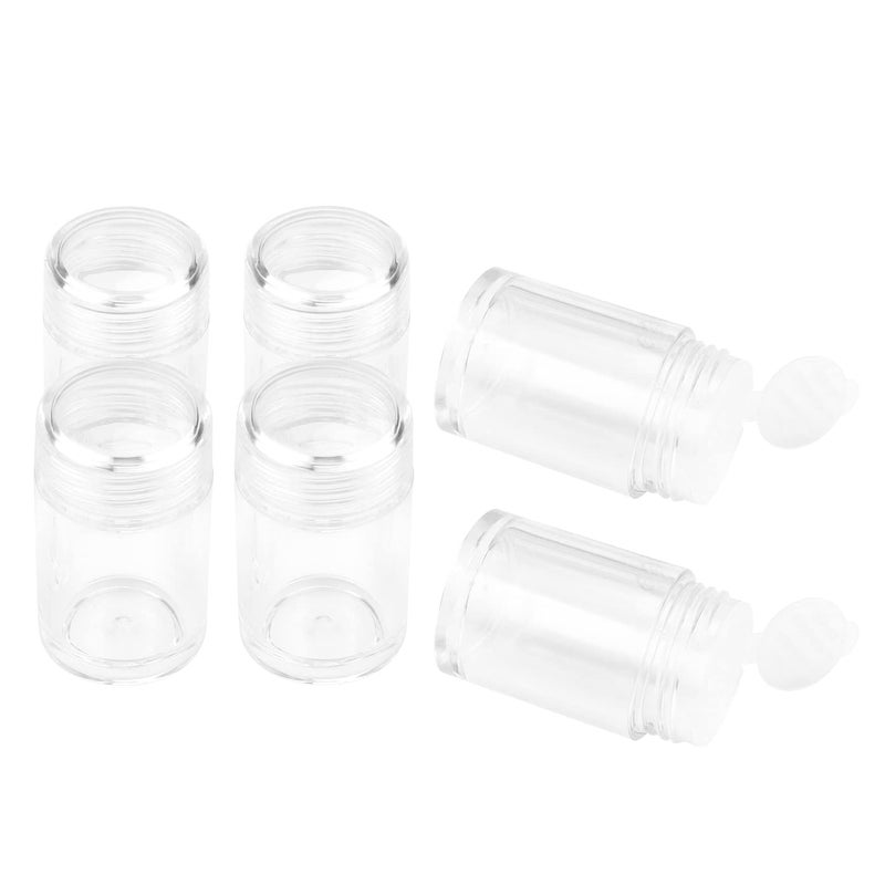 Wresty 6 Pcs 10ml Loose Powder Container Jar Clear Plastic Travel Cosmetic Glitter Powder Eye Shadow Powder Box Pots Bottles With Sifter and Lids
