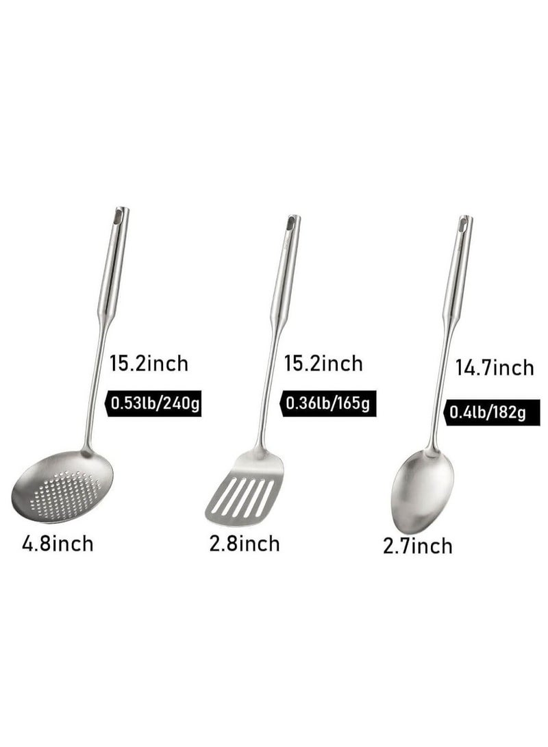 Elegant Home A set of 3-piece stainless steel cooking spoons  - Image 3
