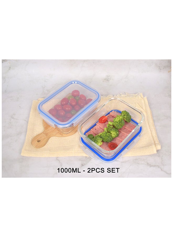 Feelings FEELINGS GLASS STORAGE M/W  1000 X 2 - 2PCS SET, BLUE RING  - Image 2