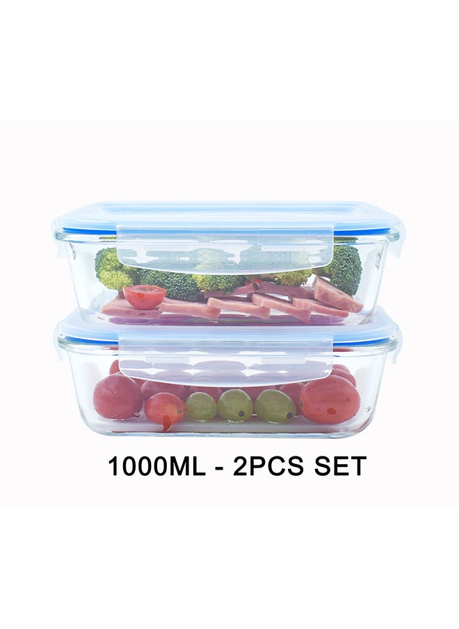 Feelings FEELINGS GLASS STORAGE M/W  1000 X 2 - 2PCS SET, BLUE RING  - Image 4