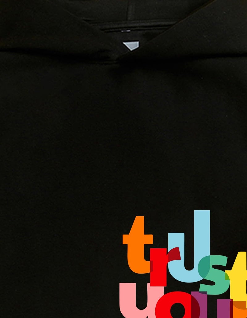 Nusyl Boy's Fleece Neck Hooded Sweatshirt (NUUCSWT0869.2_Black - Image 3