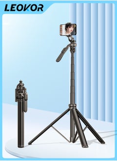 LEOKOR Selfie Stick Tripod,360 Rotation Phone Stabilizer Holder with Wireless Remote,Lightweight and Portable Cell Phone Holder,Compatible with iOS,Android,Perfect for Video Recording,Selfies  - Image 1