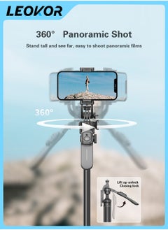 LEOKOR Selfie Stick Tripod,360 Rotation Phone Stabilizer Holder with Wireless Remote,Lightweight and Portable Cell Phone Holder,Compatible with iOS,Android,Perfect for Video Recording,Selfies  - Image 2