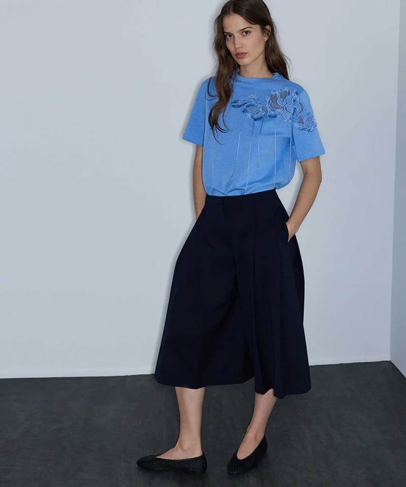 Ipekyol  Floral Embroidery T-Shirt with Fringe for Women | Best Price UAE