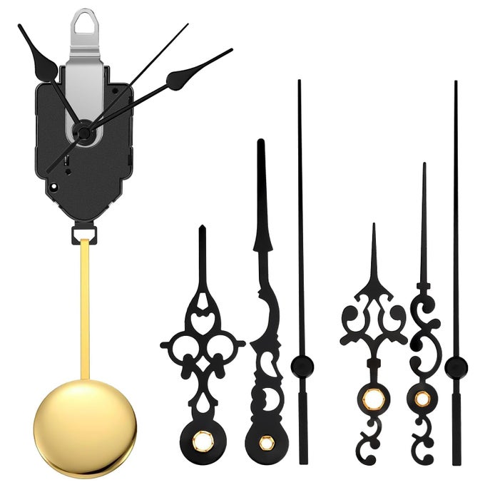 PENDULUM QUARTZ CLOCK MECHANISM BATTERY MOTOR MOVEMENT WITH 3 PAIRS HANDS FOR TICK TOCK ANTIQUE MANTLE CLOCK MAKING REPLACEMENT
