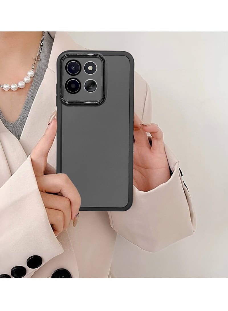 Wtech Motorola Moto G86 5G 2025 Soft Transparent TPU Camera Protection Silicone Ultra Thin Phone Stylish Electroplated Camera Border Back Case Cover - Black - Image 4