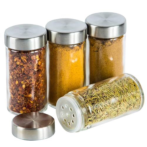 FEELING MALL Revolving Spice Tower | Countertop Round Spice Rack | Set Of 8 Spice Jars | Seasoning Storage Organization | Stainless Steel Standing Shelf - Image 5
