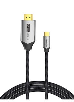 VENTION Vention Cotton Braided USB-C to HDMI Cable 2M Black Aluminum Alloy Type  - Image 2
