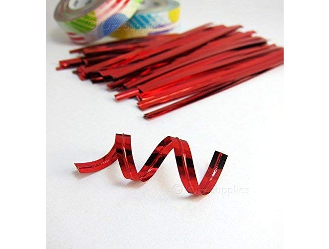 Pars 's Set of 1200 Red Aluminium Chocolate Twisters Ribbon Ties, Metallic Twist Ties, Chocolates Decorating Tool (Pack of 1200, Red) - Image 2