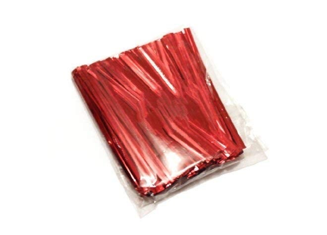 Pars 's Set of 1200 Red Aluminium Chocolate Twisters Ribbon Ties, Metallic Twist Ties, Chocolates Decorating Tool (Pack of 1200, Red) - Image 1