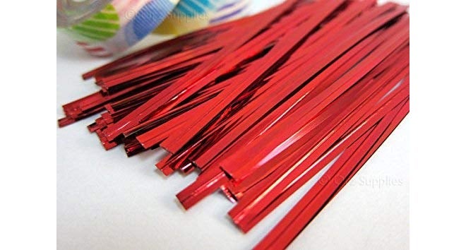 Pars 's Set of 1200 Red Aluminium Chocolate Twisters Ribbon Ties, Metallic Twist Ties, Chocolates Decorating Tool (Pack of 1200, Red) - Image 3
