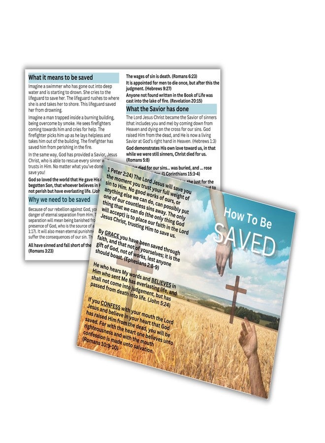 Lashicorn Gospel Tract How To Be Saved 100pk 5x7” Flyer Wallet Folds to 5x3.5” Door Knocking Soul Winning Roman Road Handout Evangelist Instruction Guide to Heaven - Image 1