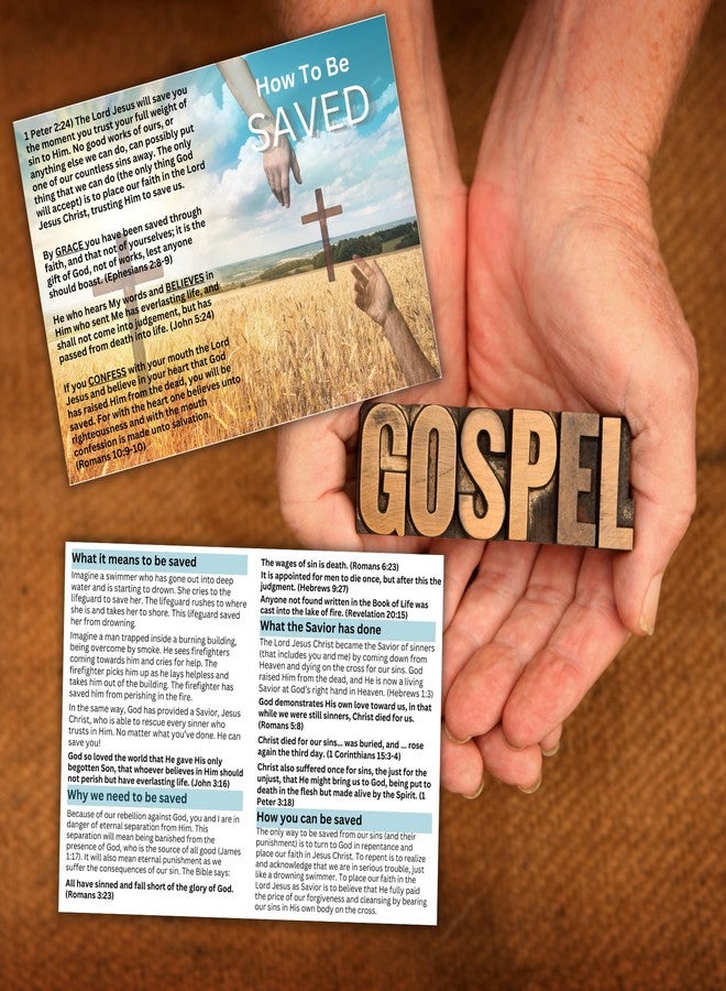 Lashicorn Gospel Tract How To Be Saved 100pk 5x7” Flyer Wallet Folds to 5x3.5” Door Knocking Soul Winning Roman Road Handout Evangelist Instruction Guide to Heaven - Image 4