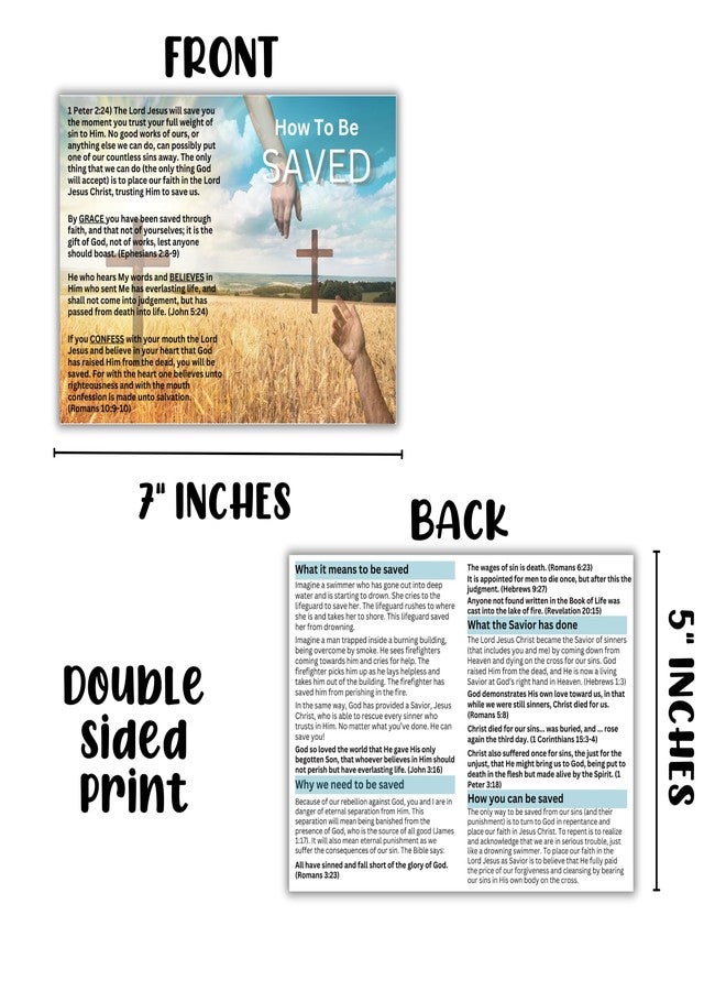 Lashicorn Gospel Tract How To Be Saved 100pk 5x7” Flyer Wallet Folds to 5x3.5” Door Knocking Soul Winning Roman Road Handout Evangelist Instruction Guide to Heaven - Image 3
