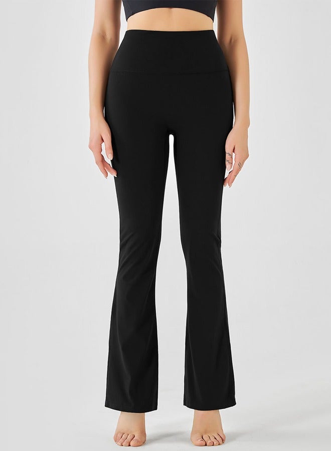 NIBEMINENT Solid Casual Yoga Pants Black - Image 3
