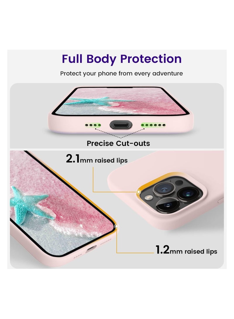 حافظة مصممة لجهاز آيفون 14 برو ماكس، حافظة هاتف رفيعة مصنوعة من السيليكون مقاومة للصدمات لجهاز آيفون 14 برو ماكس 6.7 بوصة (وردي طباشيري) - Image 3