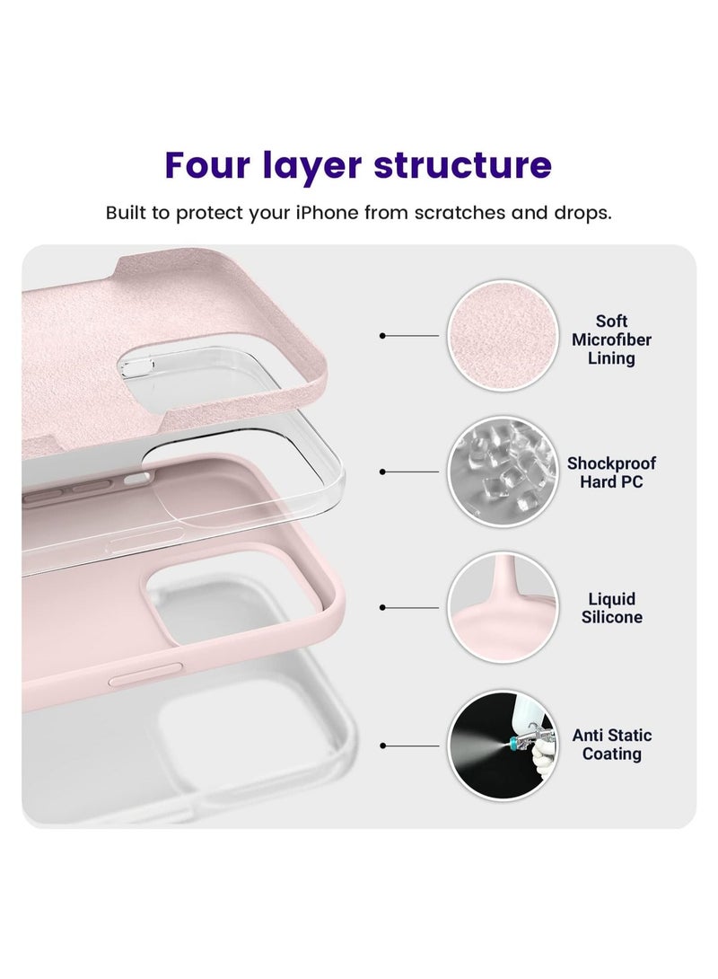 حافظة مصممة لجهاز آيفون 14 برو ماكس، حافظة هاتف رفيعة مصنوعة من السيليكون مقاومة للصدمات لجهاز آيفون 14 برو ماكس 6.7 بوصة (وردي طباشيري) - Image 2