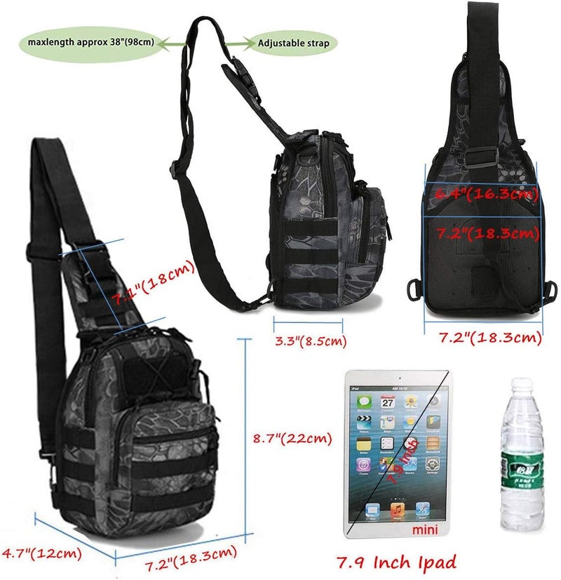 Blanco Tactical Shoulder Sling Bag Small Outdoor Chest Pack Backpack for Men Traveling, Trekking, Camping, Sling Backpack - Image 3