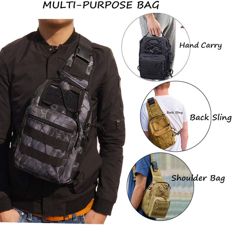 Blanco Tactical Shoulder Sling Bag Small Outdoor Chest Pack Backpack for Men Traveling, Trekking, Camping, Sling Backpack - Image 4