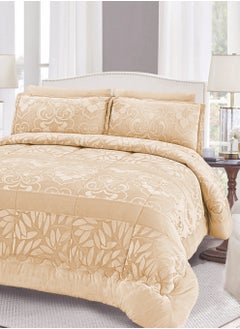 Master Home Textile Master Home Textile Velvet Comforter Sets, 4Pcs Single Size, Fits 120 x 200 cm Single Size Bed, Soft, Warm  - Image 1