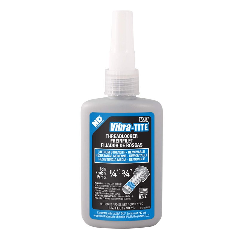 VibraTITE 121 Medium Strength Removable Anaerobic Threadlocker 50 ml Bottle Blue