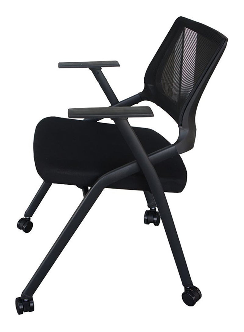 Mahmayi Mahmayi SL 632L Folding Heavy Duty Chair with Wheels for Home | School | Study Chair Can Withstand upto 150kg - Black - Image 1