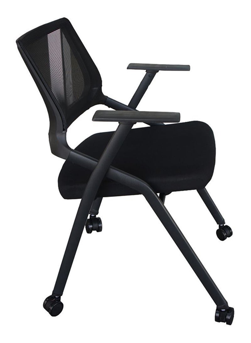 Mahmayi Mahmayi SL 632L Folding Heavy Duty Chair with Wheels for Home | School | Study Chair Can Withstand upto 150kg - Black - Image 3