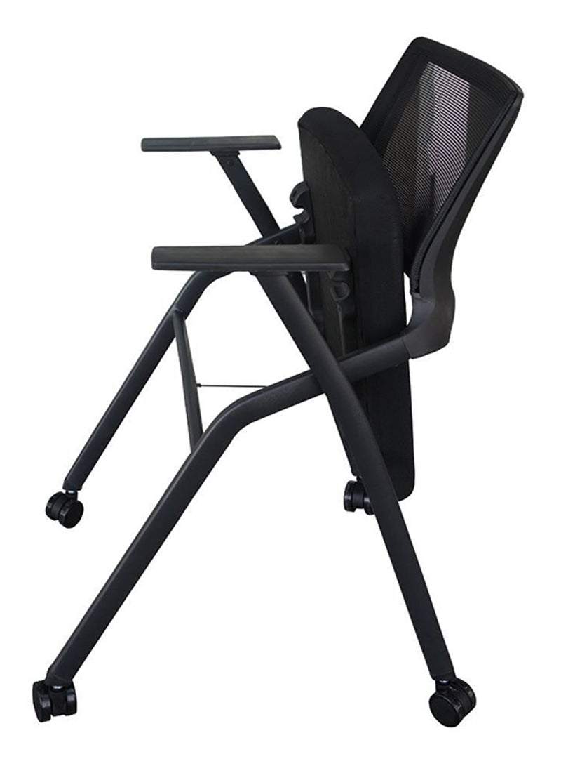 Mahmayi Mahmayi SL 632L Folding Heavy Duty Chair with Wheels for Home | School | Study Chair Can Withstand upto 150kg - Black - Image 4