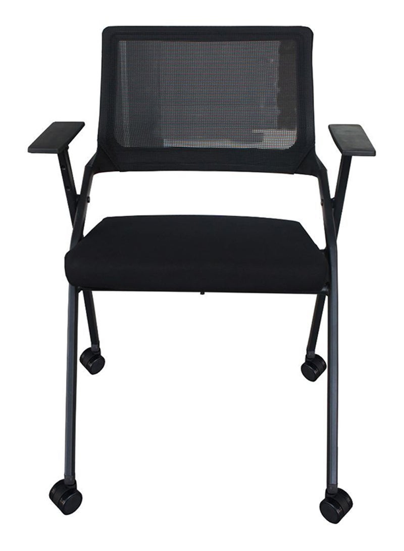 Mahmayi Mahmayi SL 632L Folding Heavy Duty Chair with Wheels for Home | School | Study Chair Can Withstand upto 150kg - Black - Image 2