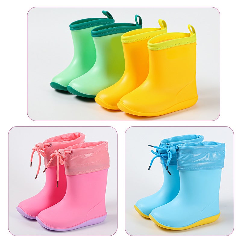 Nude Shoes Children'S Rain Boots Boys And Girls Can Add Velvet Baby Rubber Shoes Children'S Four Seasons Rain Boots - Image 3