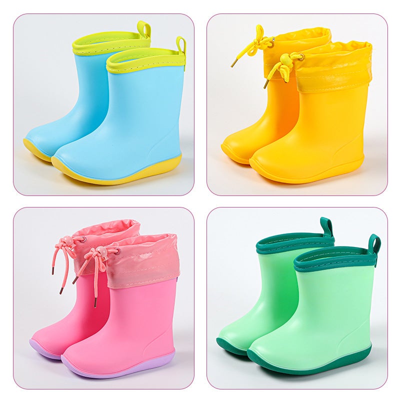 Nude Shoes Children'S Rain Boots Boys And Girls Can Add Velvet Baby Rubber Shoes Children'S Four Seasons Rain Boots - Image 2