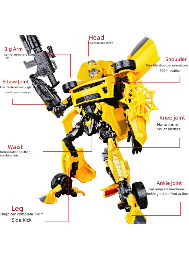 Generic - Transformable Toy Model Car Robot Bumblebee Dinosaur Cable Handheld Gundam Alloy Authentic Children's Boys Gifts-Color: Wasp Beetle (sound And Light Version) + Acrylic Box - Image 1
