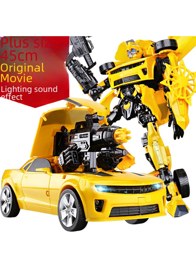 Generic - Transformable Toy Model Car Robot Bumblebee Dinosaur Cable Handheld Gundam Alloy Authentic Children's Boys Gifts-Color: Wasp Beetle (sound And Light Version) + Acrylic Box - Image 1