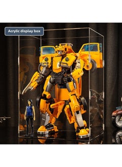 Transformable Toy Model Car Robot Bumblebee Dinosaur Cable Handheld Gundam Alloy Authentic Children's Boys Gifts-Color: Wasp Beetle (sound And Light Version) + Acrylic Box