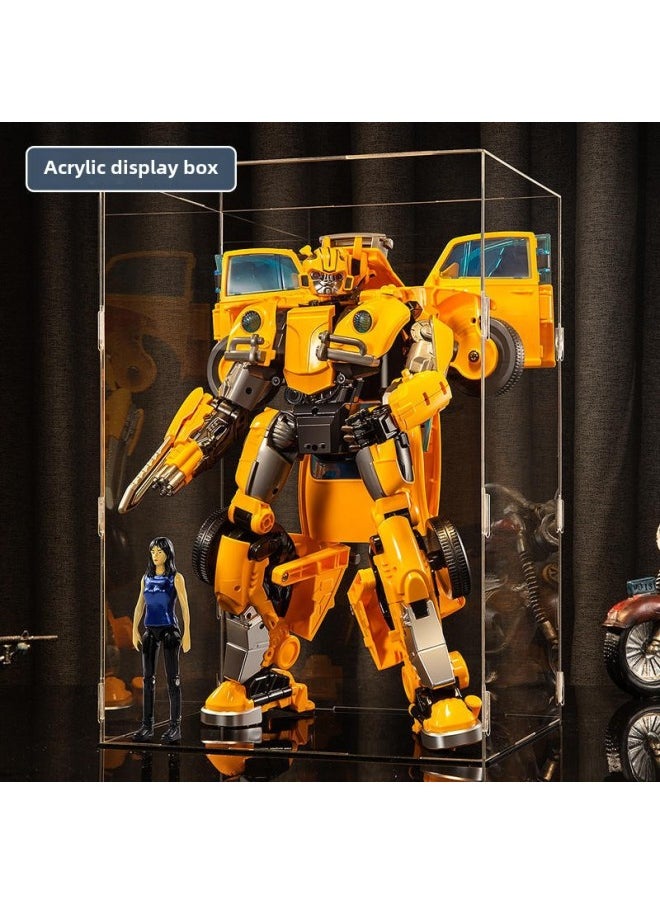 Generic - Transformable Toy Model Car Robot Bumblebee Dinosaur Cable Handheld Gundam Alloy Authentic Children's Boys Gifts-Color: Wasp Beetle (sound And Light Version) + Acrylic Box - Image 1